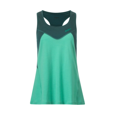 Vest Top Bergans Women Tind Wool Top Light Malachite Green/Malachite Green