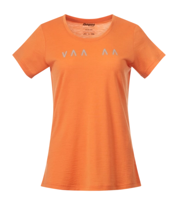 T-Shirt Bergans Vaagaa Explore Merino Tee Damen Faded Orange/Husky Blue