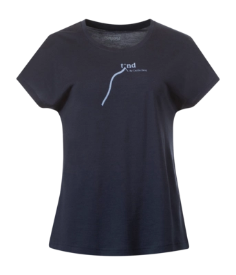 T-Shirt Bergans Women Tind Altitude Merino Tee Navy Blue/Blueberry Milk Steep Peak