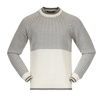 Jumper Bergans Men Alvdal Wool Jumper Vanilla White/Solid Dark Grey 25