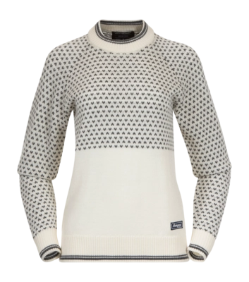 Jumper Bergans Women Alvdal Wool Jumper Vanilla White/Solid Dark Grey 25