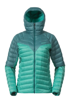 Jacket Bergans Women Tind Light Down Jacket Hood Light Malachite Green/Malachite Green 25