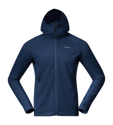 Sweatjacke Bergans Rabot Merino Tech Midlayer Hoodie Herren Navy Blue