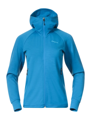 Zip Sweatshirt Bergans Women Rabot Merino Tech Midlayer Hoodie Dark Aqua Lagoon