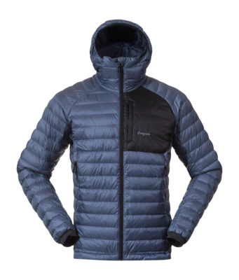 Jas Bergans Men Vaagaa Light Down Jacket Hood Granite Blue/Black