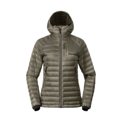 Jacke Bergans Vaagaa Light Down Jacket Hood Damen Green Mud