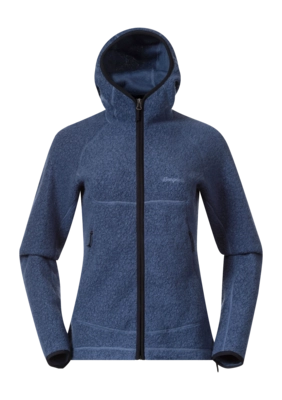 Sweatjacke Bergans Vaagaa Merino Terry Midlayer Hoodie Damen Granite Blue