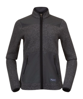Sweatjacke Bergans Nordmarka ReWool Pile Midlayer Jacket Damen Solid Dark Grey/Dark Shadow Grey