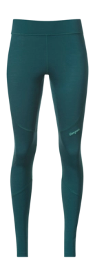 Legging Bergans Women Inner: Pure Merino Tights Malachite Green/Light Malachite Green