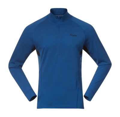 Pullover Bergans Inner: Pure Merino Half Zip Herren Dusty Space Blue/Black