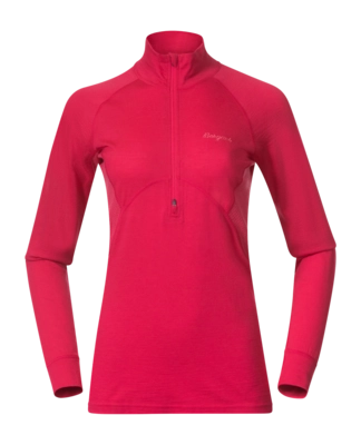 Pullover Bergans Inner: Pure Merino Half Zip Damen Alpine Rose/Light Alpine Rose
