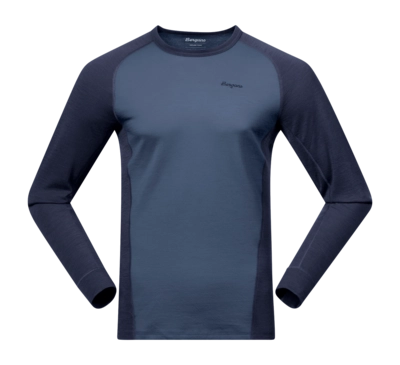 T-Shirt Manches Longues Bergans Homme Inner: Dual Merino Long Sleeve Granite Blue/Navy Blue