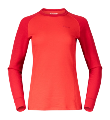 T-Shirt Manches Longues Bergans Femme Inner: Dual Merino Long Sleeve Fire Red/Red