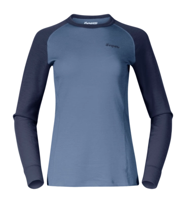 Long Sleeve T-Shirt Bergans Women Inner: Dual Merino Long Sleeve Granite Blue/Navy Blue
