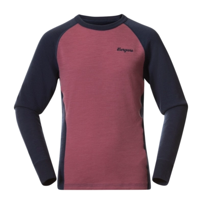 Long Sleeve T-Shirt Bergans Kids Inner: Dual Merino Junior Long Sleeve Ruby Purple/Navy Blue