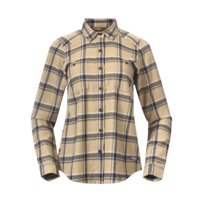 Chemise Bergans Femme Tovdal Shirt Warm Sand/Navy Blue Check