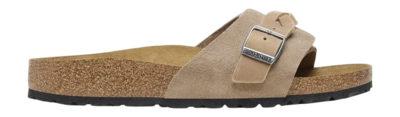 Slipper Birkenstock Women Oita Braided Suede Leather Taupe Narrow