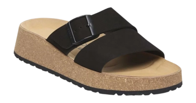 Slipper Birkenstock Almina Papillio Nubuck Leather Damen Black Narrow