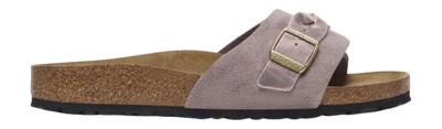 Slipper Birkenstock Oita Braided Suede Leather Damen Faded Purple Narrow