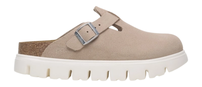 Clogs Birkenstock Boston Papillio Chunky Suede Leather Damen Light Rose Narrow