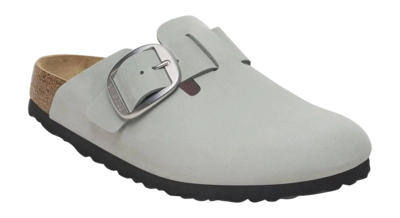 Clogs Birkenstock Boston Big Buckle Nubuck Leather Damen Pure Sage Narrow