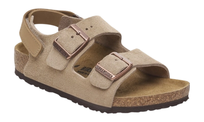 Sandalen Birkenstock Milano AS Suede Leather Kinder Taupe Narrow