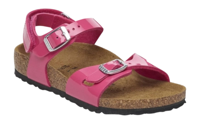 Sandalen Birkenstock Rio AS Birko-Flor Patent Kinder Patent Fuchsia Tulip Narrow