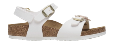 Sandals Birkenstock Kids Rio Plain Flowers AS Birko-Flor White Narrow