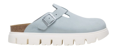 Sabots Birkenstock Femme Boston Papillio Chunky Suede Leather Baby Blue Narrow