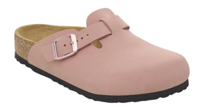 Klomp Birkenstock Kids Boston BS Birko-Flor Birkibuc Pink Clay Narrow