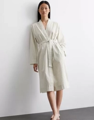 Kimono Marc O'Polo Femme Classic Fine Stripe Grey Mist