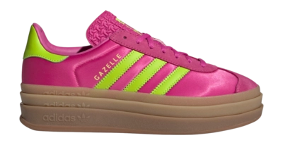 adidas Women Gazelle Bold Semi Lucid Fuchsia / Solar Slime / Gold Metallic