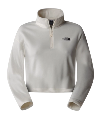 Vest The North Face Women 100 Glacier Cropped 1/4 Zip White Dune / Npf