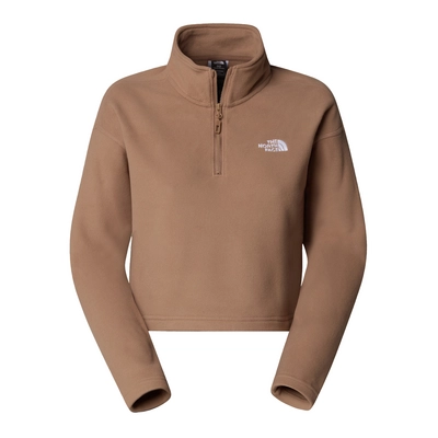 Vest The North Face Women 100 Glacier Cropped 1/4 Zip Latte