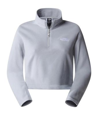 Vest The North Face Women 100 Glacier Cropped 1/4 Zip TNF Light Grey Heather /