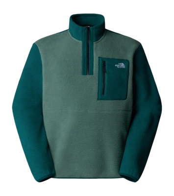 Fleecejas The North Face Men Yumiori 1/4 Zip Duck Green / Deep Nori / TNF Black