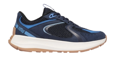 Baskets FitFlop Women F-Mode Flow Suede/Mesh/Leather Flatform Sneakers Midnight Navy/Bondi Blue