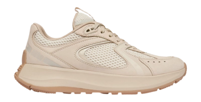 FitFlop Women F-Mode Flow Suede/Mesh/Leather Flatform Sneakers Stone Beige/Paris Beige