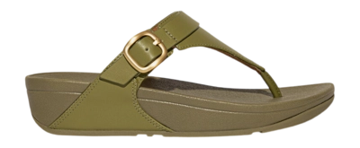Sandals FitFlop Women Lulu Adjustable Toe Post Leather Camo-Green