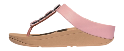 FitFlop Women Fino Multi-Stone Leather Toe-Post Sandals Soft Blush