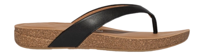 FitFlop Women iQushion Leather Flip-Flops Black