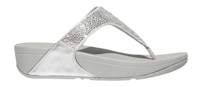 FitFlop Women Lulu Crystal-Mix Toe-Post Sandals Silver
