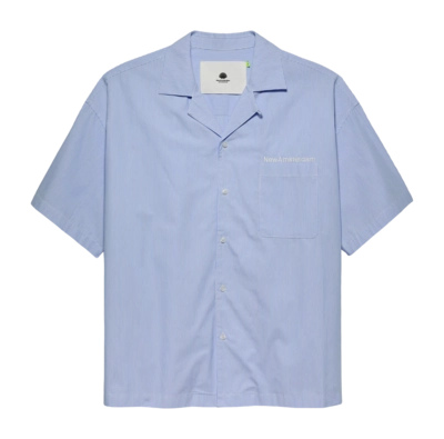 Hemd New Amsterdam Surf Association Wijk Shirt Unisex White Blue Stripes