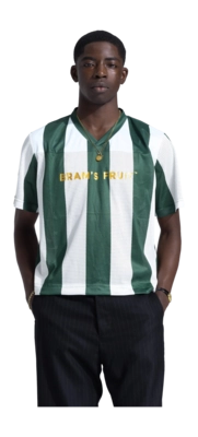 T-Shirt Bram's Fruit Mesh Soccer Herren Green-White Striped