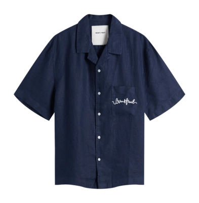 Hemd Bram's Fruit Garden Hose Linen Herren Navy