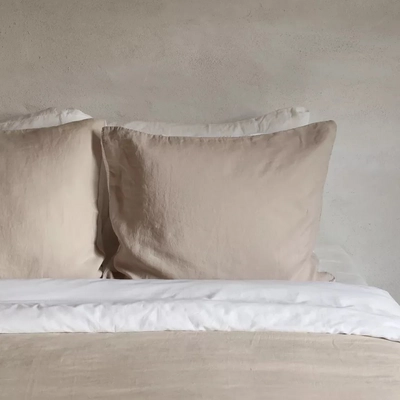 Bettwäsche Passion for Linen Belle White-Sand Gewaschenes Leinen