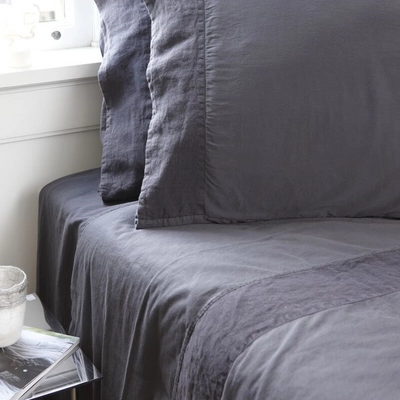 Bettwäsche House in Style Como Off Black Mako-Satin (100% Baumwolle)