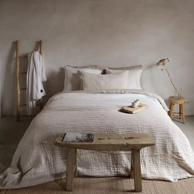 Bettwäsche Passion for Linen Maxime White Gewaschenes Leinen