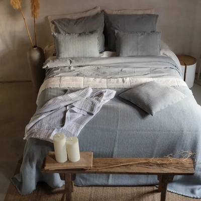 Bettwäsche Passion for Linen Remy Blue Grey Gewaschenes Leinen