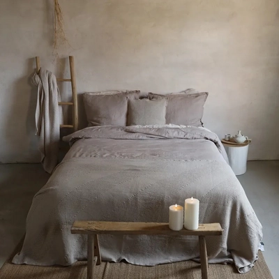 Bettwäsche Passion for Linen Remy Taupe Gewaschenes Leinen